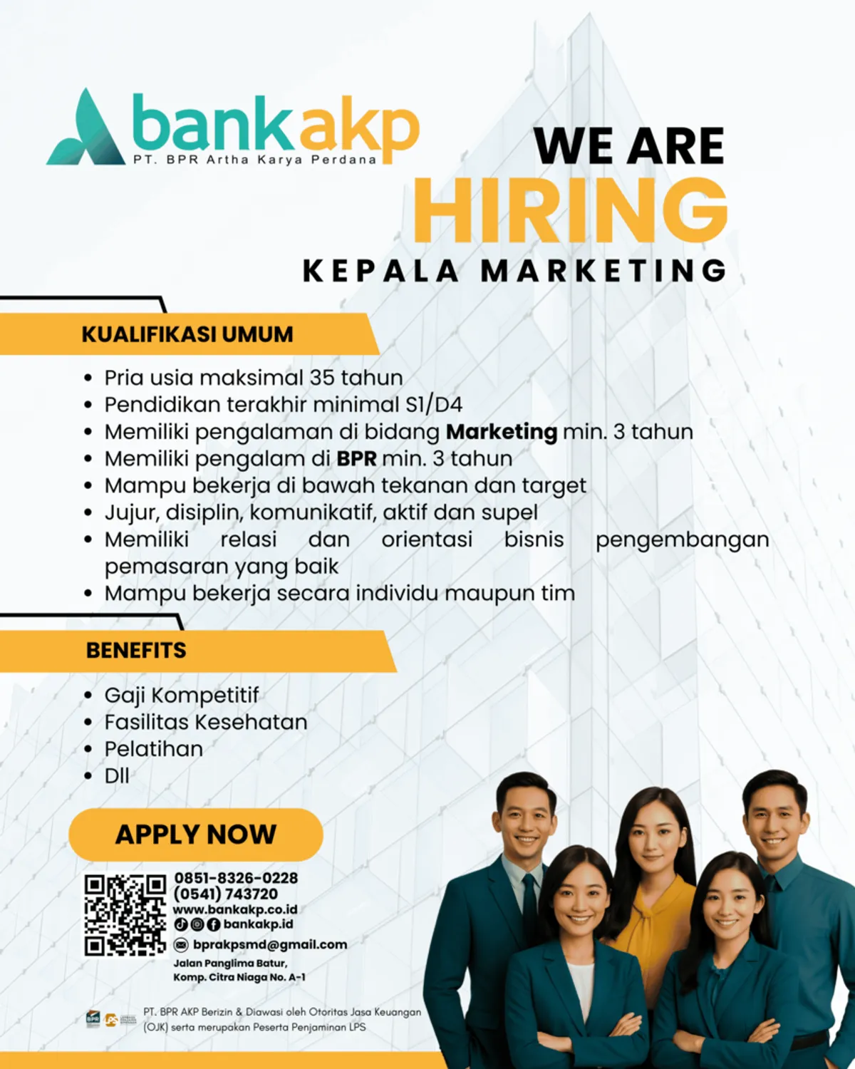 Karir Kepala Marketing Bank AKP